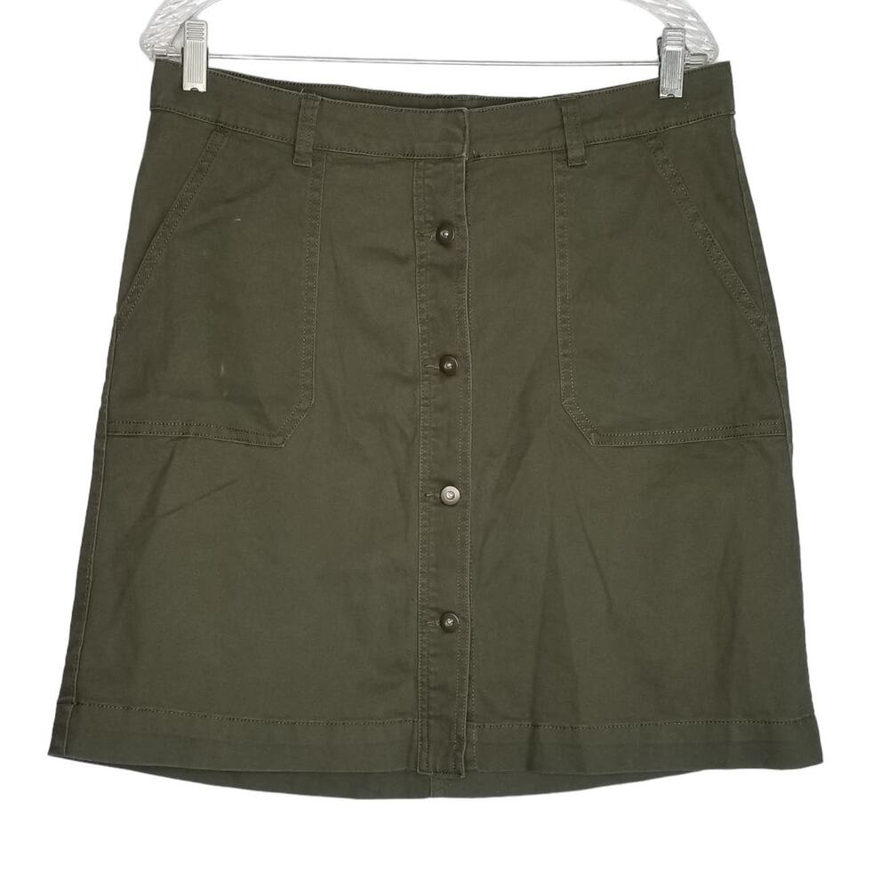 ❤️2/$12 Simply Styled Women's Button Front Denim Skirt, Green, Size 12